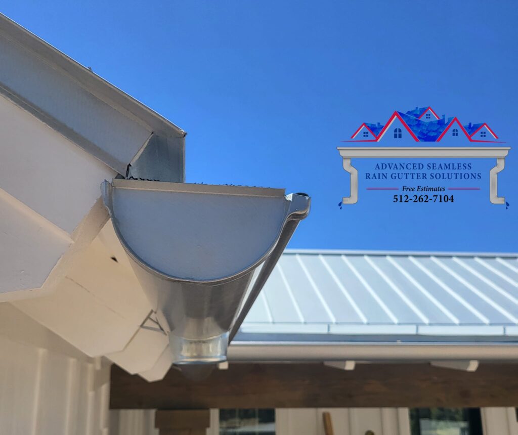 half round seamless rain gutter installation