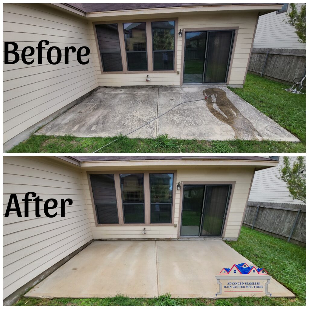 before and after residential pressure washing services